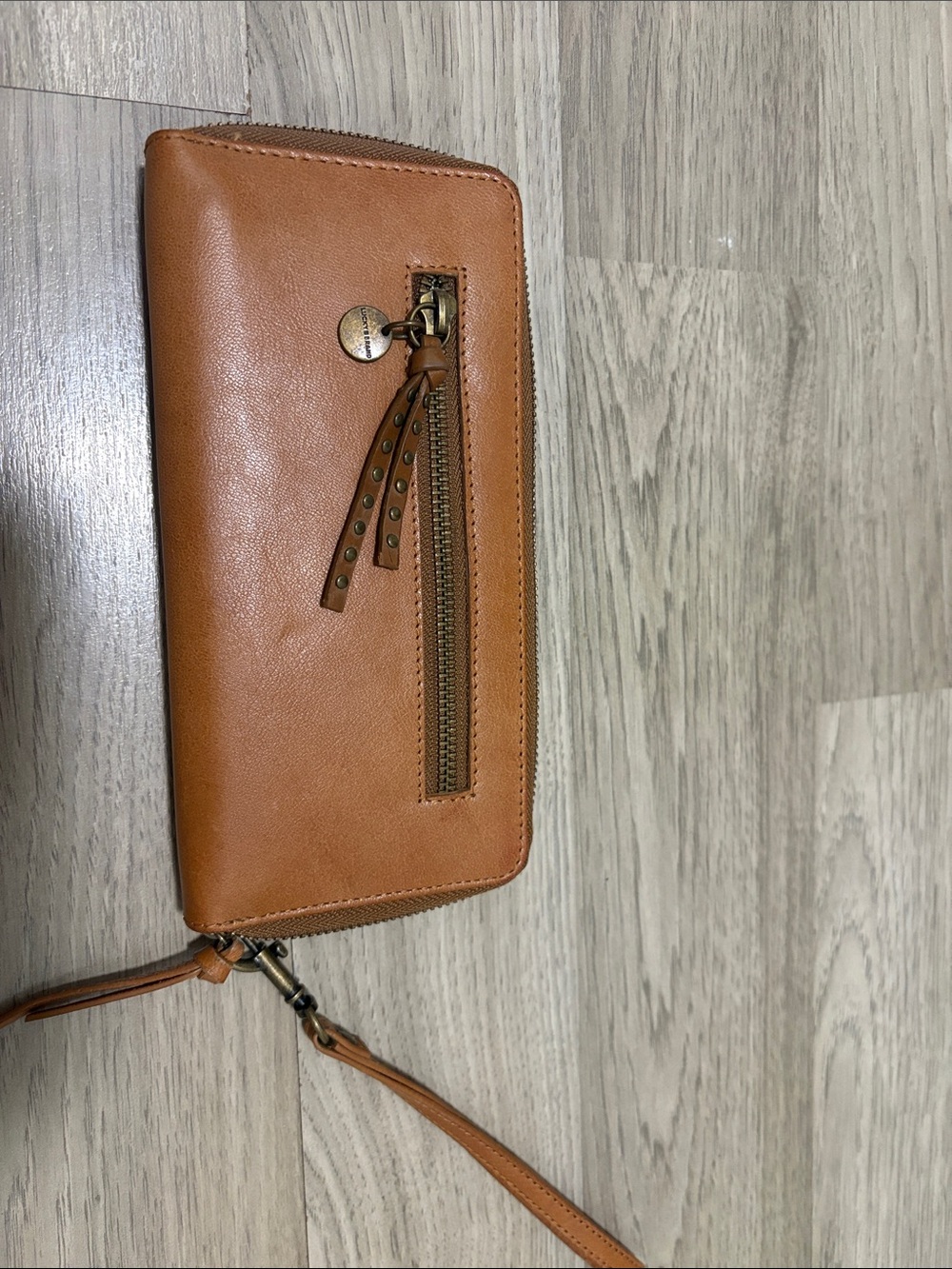 Lucky Brand Leather Wristlet Wallet - Tan Brown - Picture 3 of 5